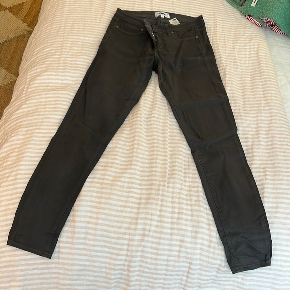 Paige waxed denim grey jeans